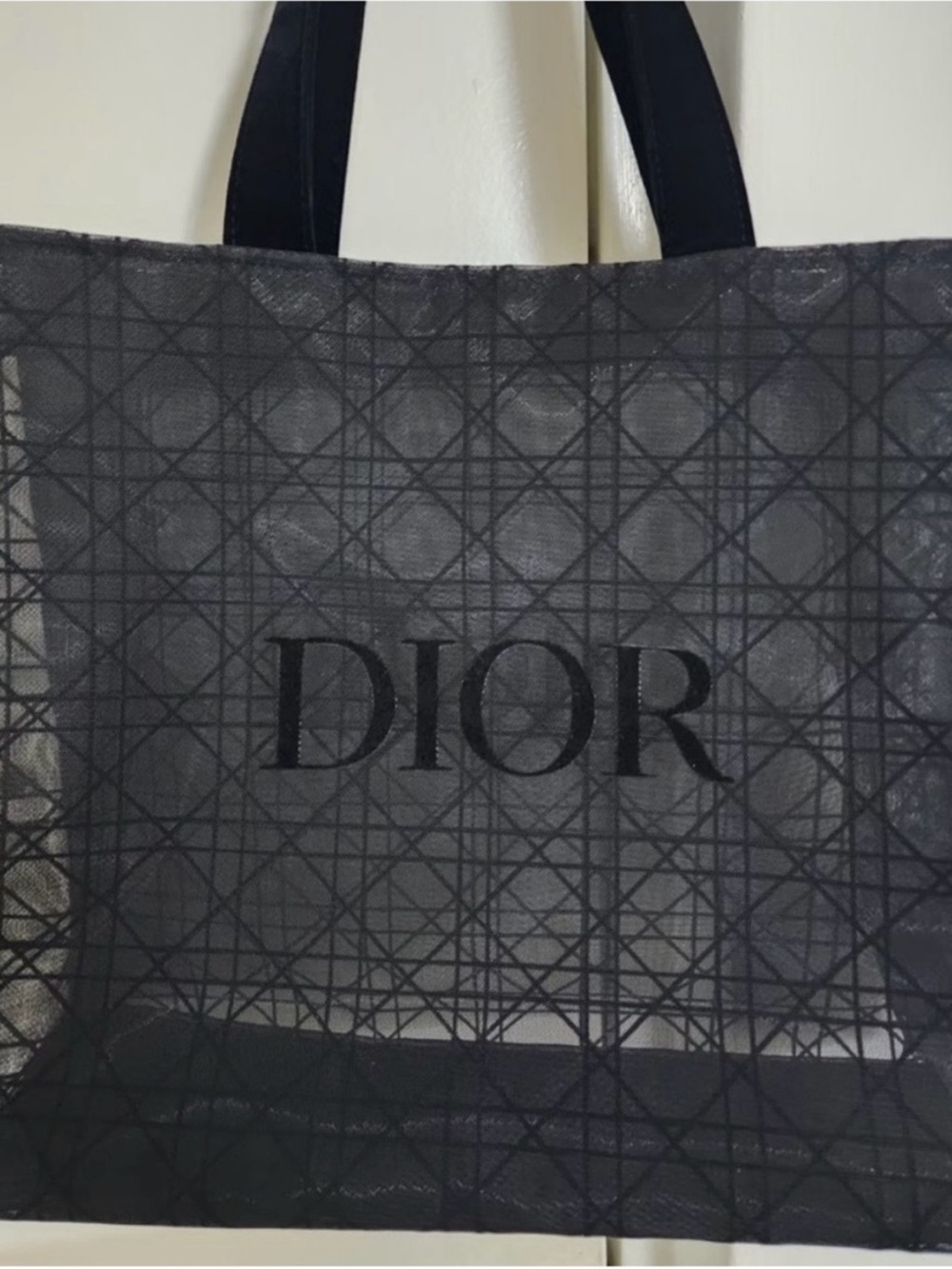 Dior beauty mesh tote